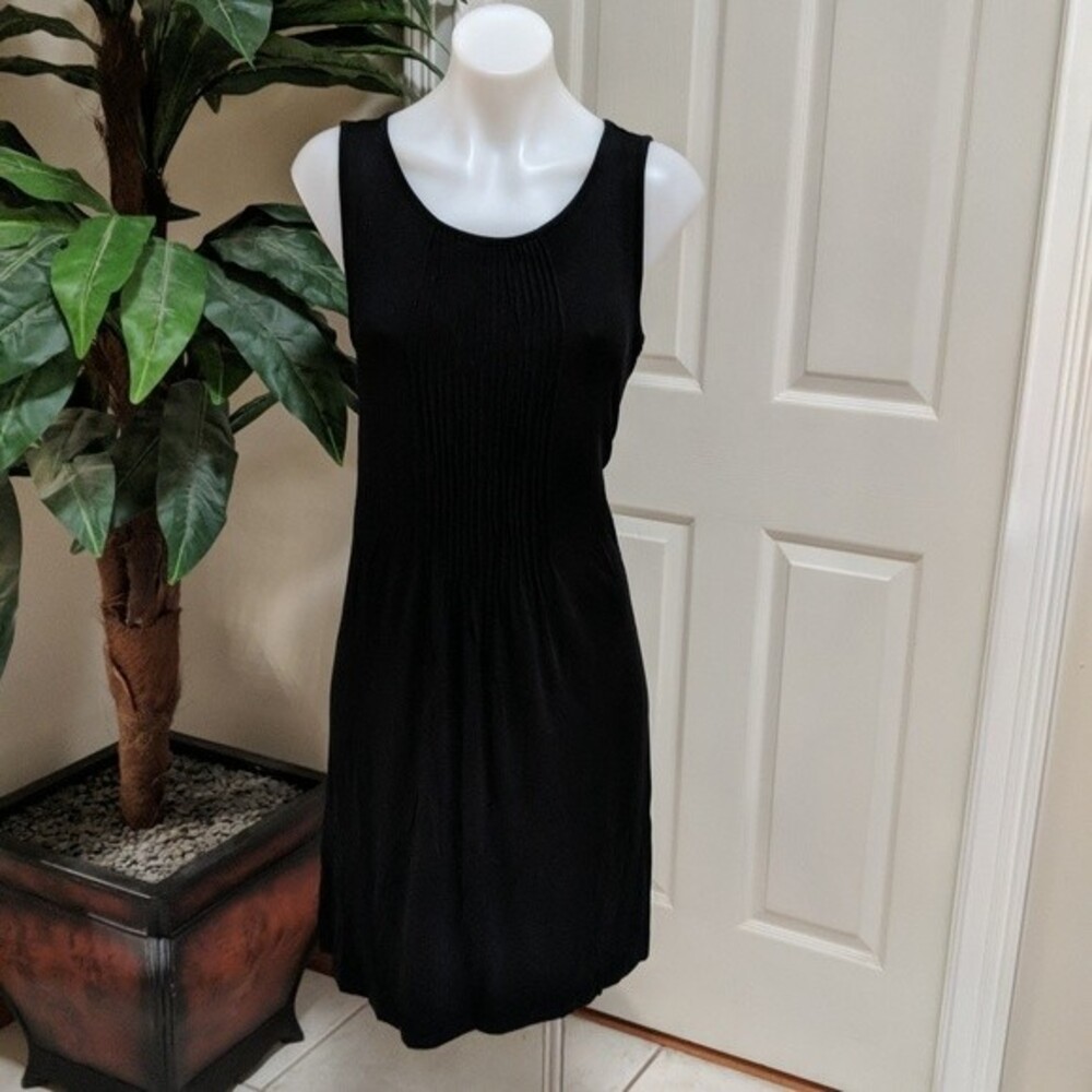 Adrienne Vittadini Women's Black Sleeveless Midi Dress Size Large